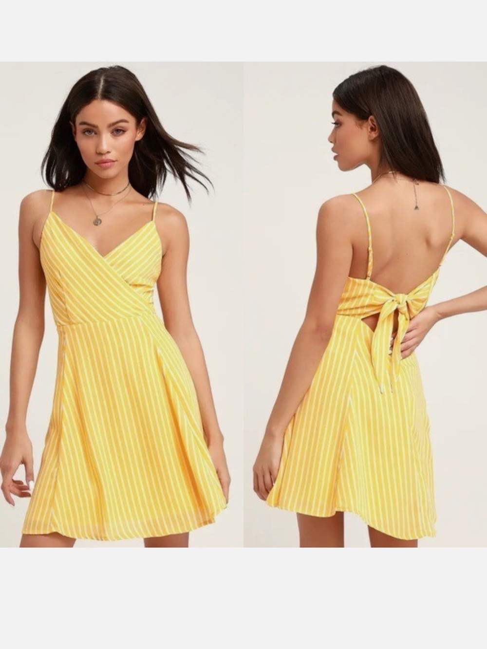 Lulus Jayla Striped Tie-Back Skater Dress